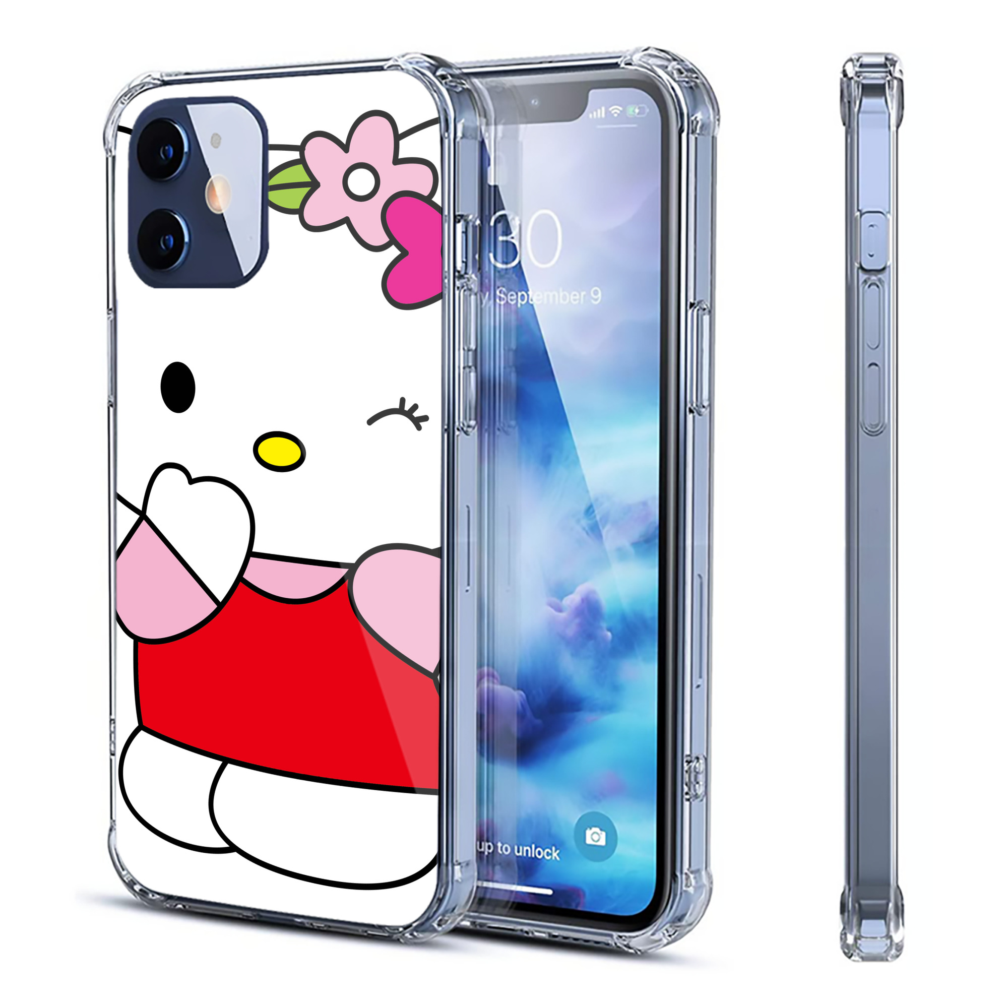 （画像用） Hello Kitty ハローキティ 【iPhone 12シリーズ対応】透明スマホケース（クリアソフトケース）